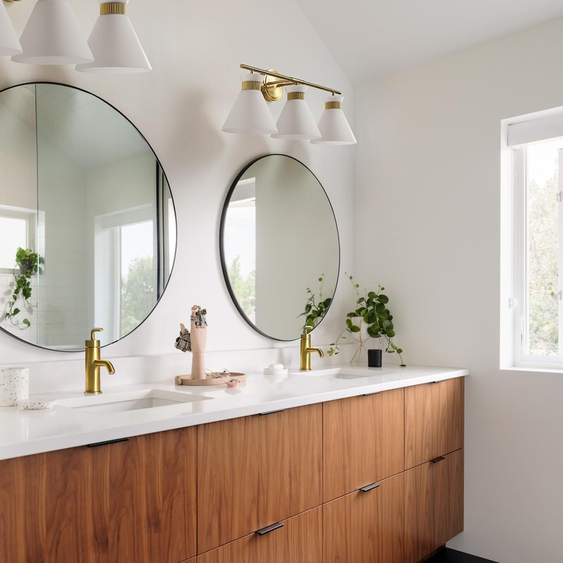 WOSHITU Bathroom Vanity Light Fixtures: 3-Lights Mid Century Modern Vanity