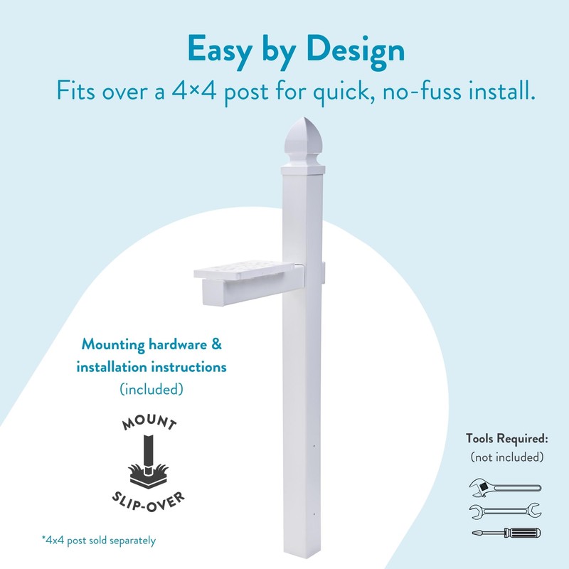 Architectural Mailboxes Whitley Plastic Mailbox Post, Compatibility Code A, B,