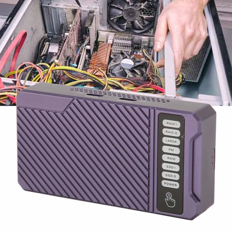 RAID Hard Drive Enclosure NVMe Dual Bay 20Gbps 4 Modes