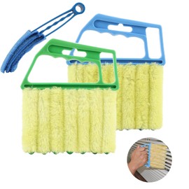 2Pcs Window Venetian 7 Finger Dusting Cleaner Tool and 1Pc Window Blind Duster Brush Hand-Held Window Shutters Venetian Shades Brush Air Conditioner Duster Dirt Cleaner