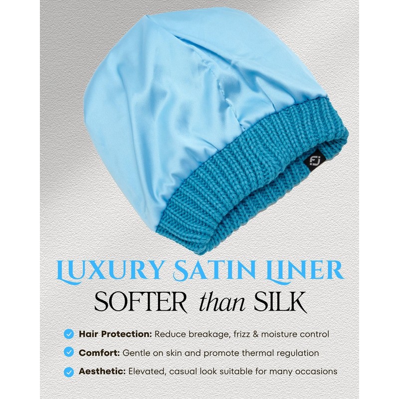 Funky Junque - Gorro de satén con forro para mujer,