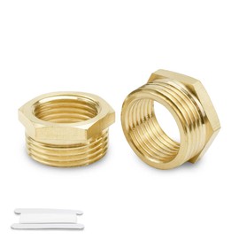 Bwintech 6 Pieces 1/2 Inch Female Thread to 3/4 Inch Male Thread BSP Thread Brass Hex Bushings Reducer Connector for Conversion of Pipe Connections