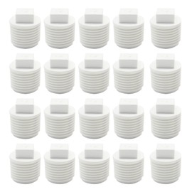 ZUDKSUY 1/2" NPT Male PVC Cleanout Plug, 20Pcs Threaded Pipe End Cap, White Male Plug Pipe Fitting for Domestic or Industrial, Plumbing Water Lines, Drain Systems