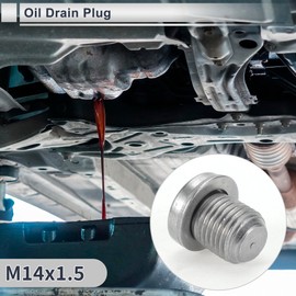 RATCHROLL 1 Set Universal Oil Drain Plug Anti Leakage 0.79" Height Oil Pan Drain Bolt Screw Thread Repair with Gasket Silver Tone Steel Aluminum M14x1.5