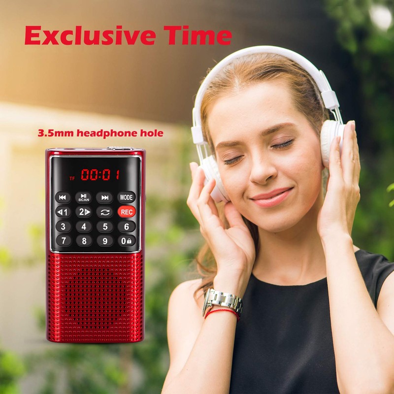 PRUNUS J-328 Mini Portable Pocket FM Radio MP3 Walkman Radio