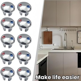 20PCS Hot and Cold Indicator for Faucets,Universal Faucets Replacement Buttons,Hot Cold Screw Cover Caps,Hot and Cold Signs Buttons,Tap Indices Hot and Cold Inserts for Kitchen Bathroom Sinks Faucets