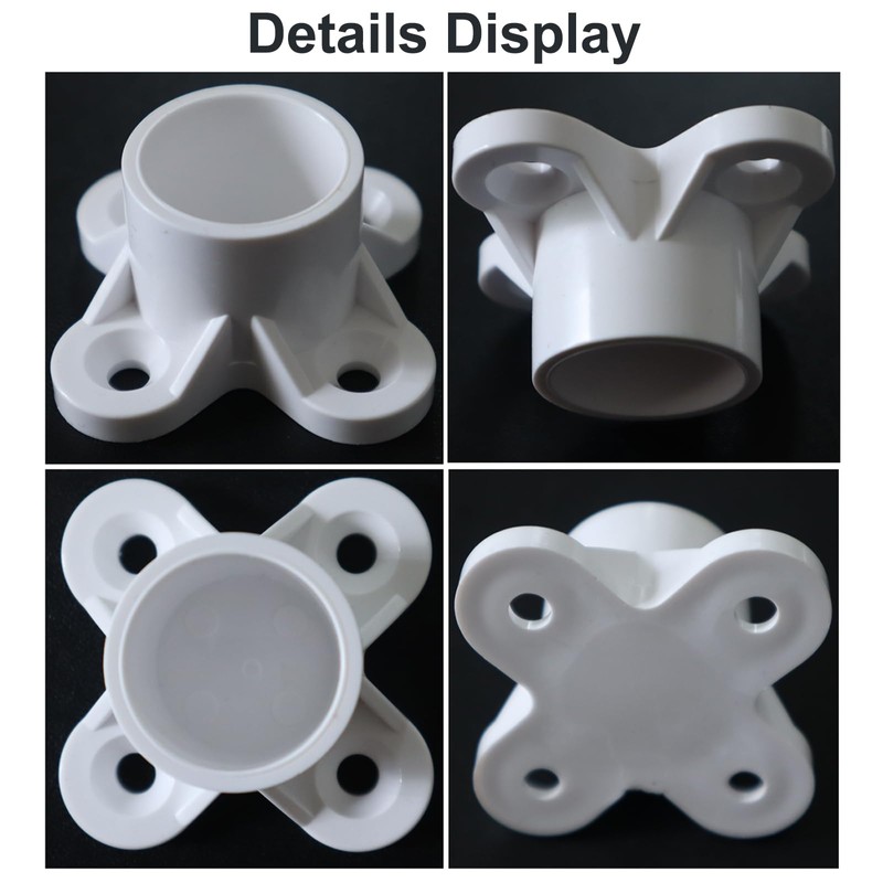 PVC Pipe Flange Fittings Caps with 4-Pedals and Screw Holes