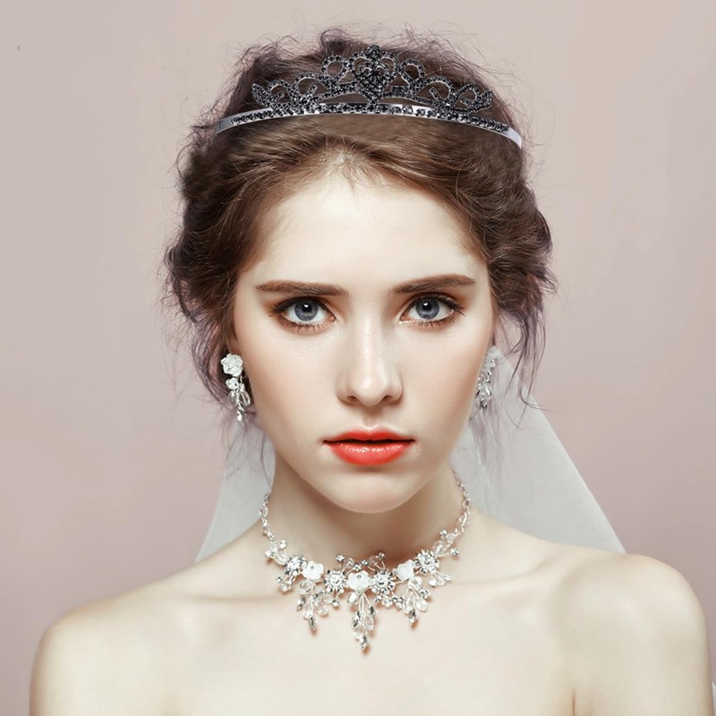 ROSENICE Bridal Tiara, Wedding Crown with Hair Comb Clips, Heart
