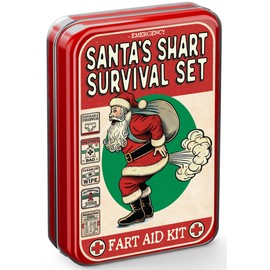 Santa's Shart Survival Set - Funny 2024 Mens Stocking Stuffers for Teens Dad Gag Gift Women. Includes Disposable Underwear, Hazmat Bag, Wet Wipe and More! Prank White Elephants Gift Ideas Secret Santa