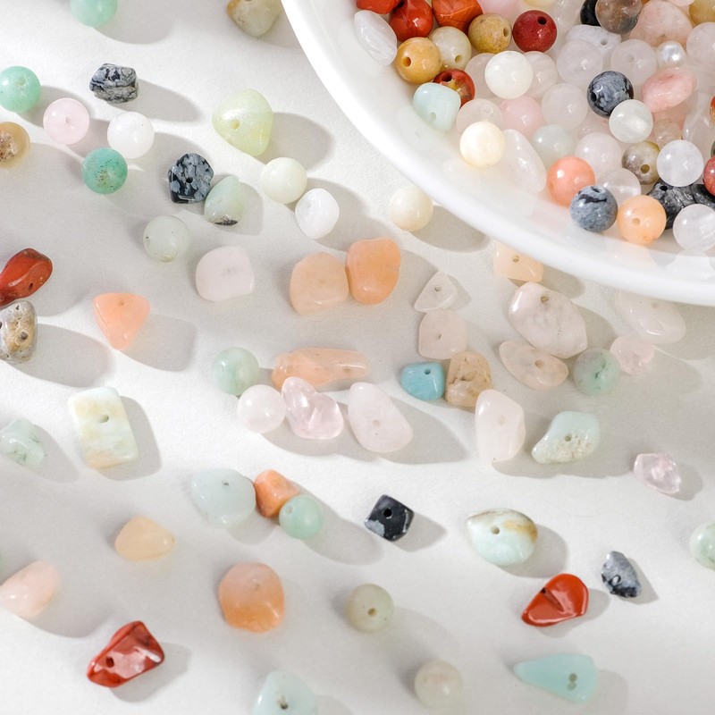 ARTREE Natural Beads for Bracelets, 6 Colours Gemstone Beads Kit