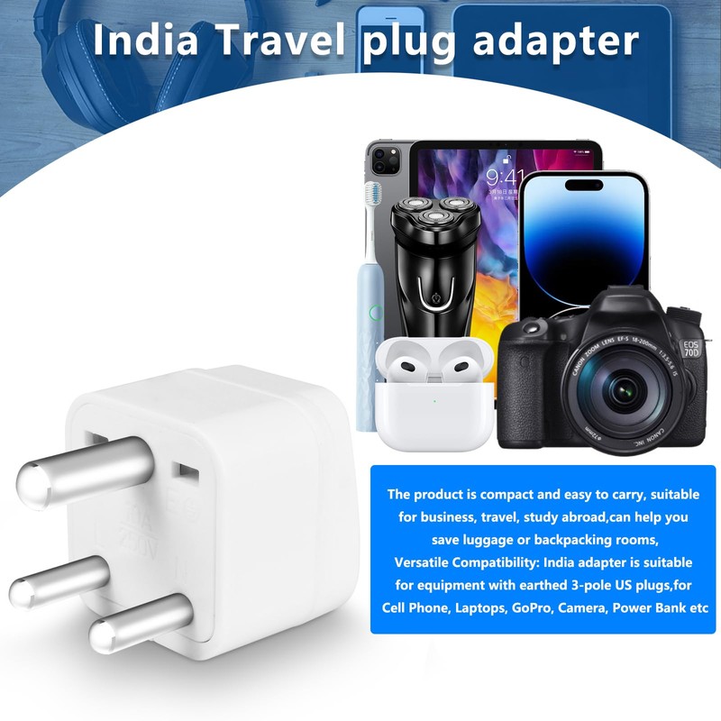 US to India Plug Adapter,Type D Plug Adapter India Power
