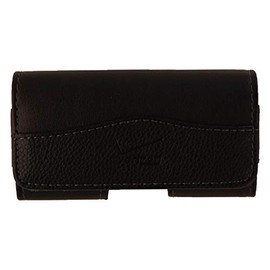 Verizon Universal Leather Pouch with Belt Clip fits Most Phones Up to 3.5" Screens - Black