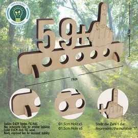 Sugeru Unusual Money Gifts 60th Birthday - 59 + 1 | Funny Funny Money Gifts Sign | Guest Book Gift | Wooden Deco for Anniversary Friends/Family/Man/Women Creative (60)