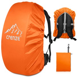 Crenze Rain Cover for Backpacks, 15-90L Waterproof Rain Cover Backpack Cover for Hiking, Camping, Cycling, Travel and School Bag, orange