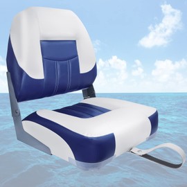 ofyou New Low Back Folding Boat Seat (White/Blue(1 seat))