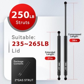 Vepagoo 38 inch 250Lb/1112N Gas Struts Shocks for Heavy Duty Lid, Lift Support for Tonneau Cover Truck RV Bed Snowmobile Trailer Basement Floor Hatch Cap Custom Wooden, 2pcs (1 Pair)