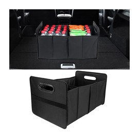 AICEL Car Trunk Organizer, Multifunctional Collapsible Car Storage Bag, Portable Foldable Auto Sturdy Cargo Storage Box with Muti-Compartments, Non Slip Waterproof Bottom Universal for SUV Truck Van