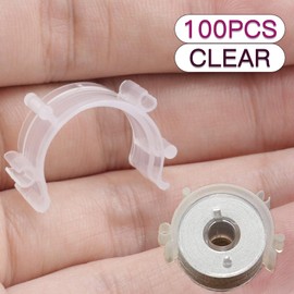 Joyangy 100pcs Sewing Bobbin Clips, Clear Bobbin Holder, Plastic Thread Clamps Spools Organizers, Sewing Tool Accessory for Craft DIY Embroidery