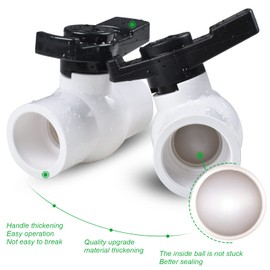 AIPOR 1" PVC Ball Valve (2-Pack), Shut-Off Valve with Easy to Rotate and Excellent Handle, Rated at 150 PSI, 1 inch Socket