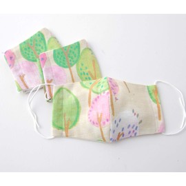 Wataka Kaori (Made in Japan) 3D Gauze Cloth Mask (Forest and Spring), Washable and Hygienic Gauze Mask x 3