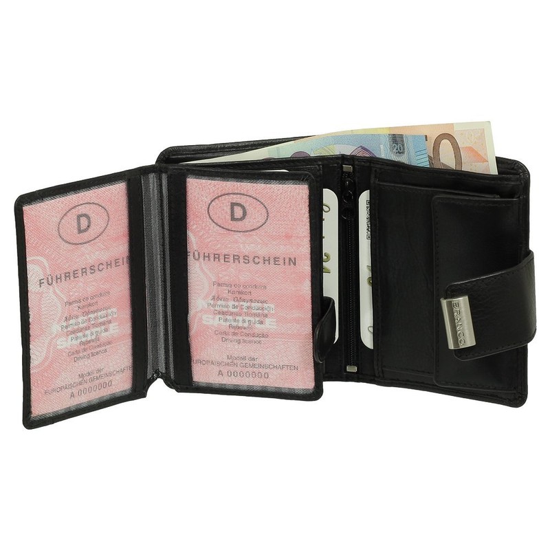 Luxury Leather Ladies Purse Wallet XXL Wallet with Press Stud