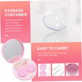 Baluue 1set Glitter Lens Storage Kit Portable Box with Quicksand Lid for Travel-Friendly Design Safe and Storage Holder for Daily Use and Travel