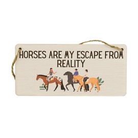 Escape to the Farm: Full Colour Plywood Hanging Sign for Horse Lovers - Ideal Farmhouse Décor & Living Room Enhancement