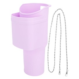 Cup Silicone Boot Sleeve with Pocket Chain Strap Flexible Soft Silicone Water Bottle Carrier for 40oz Cup Purple