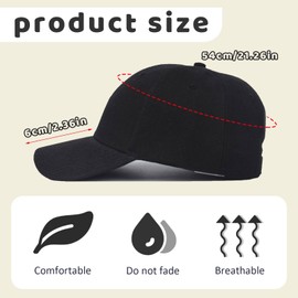 FUIPVGI 2 Pcs Kids Baseball Cap Boys Girls Children Caps, Plain Adjustable Baseball Caps Kids School Hat, UV Protection Summer Sun Hats Black Navy Cap for Cycling Sport Casual (Black, Navy)