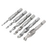 6PCS Hex Shank Combination Drill Tap 3 in 1 HSS