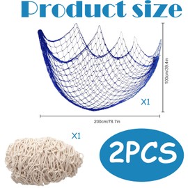 PMELCXD Handmade Fishing Net Decoration, Wall Decoration, DIY Maritime Decoration, Decorative Net, Record Decoration, Fishing Net Costume for Indoor & Outdoor Use