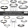 Choker Necklace for Women 13 Pieces Black Choker Necklace Set
