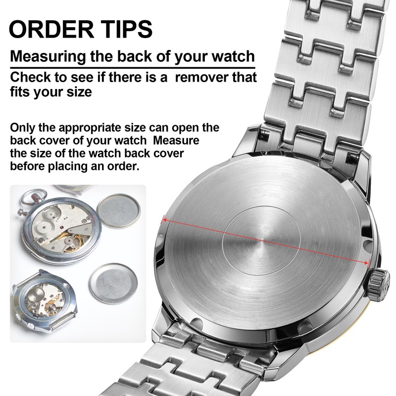 MEKOTRIN 5537 Watch Case Back Removal Tool with 13 Dies,