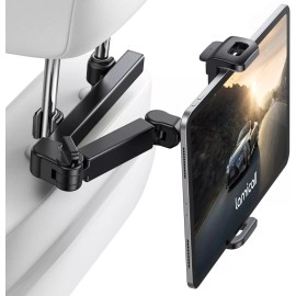 Lamicall Car Headrest Tablet Holder - [3 in 1 Extension Arm] Adjustable Tablet Car Mount