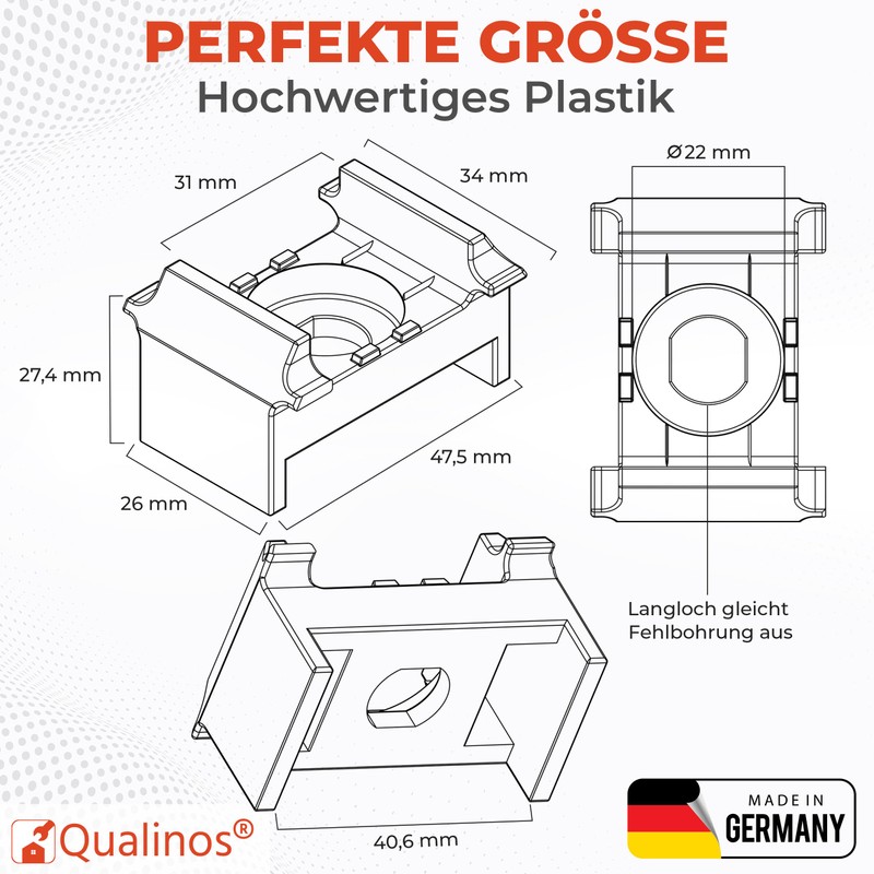Qualinos 10x High-Quality Double Rod Mat Fence Mounting Accessories Fence