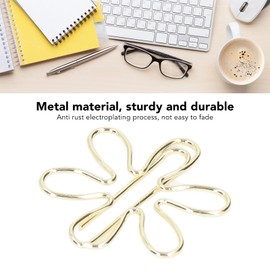 Flower Shaped Metal Paper Clips with Arrowhead Design, Lightweight Portable Gold Clips for File Classification Office Home Daily Use Cute Accessories