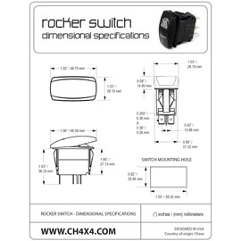 CH4x4 Rocker Switch Tent Lights Symbol - Horizontal - Amber LED
