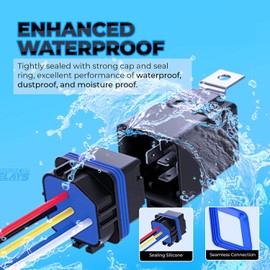 Gebildet 2pcs 40/30 Amp Waterproof Relay Switch Harness Set - 12V DC 5-Pin SPDT Automotive Relays 12 AWG Hot Wires