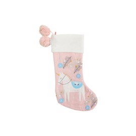 Stephen Joseph Unisex Kid's Embroidered Christmas Stocking, Pink Unicorn, One Size