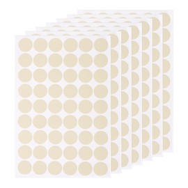 uxcell 7 Sheets/378PCS Self Adhesive Screw Hole Stickers, 2.1cm/0.83" PVC Screw Hole Covers Hole Stickers for Furniture Wood Cabinet Wall, Creamy White