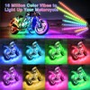 LD DARKEAGLE 8PCS Segmented Motorcycle LED Lights Kit with Brake