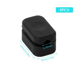 Pack of 8 Cable Clips Black Mini, Cable Organiser 3.6/4.2 mm, Magnetic Cable Clips Desk, Cable Holder Car for Charging Cables, Audio Cable (Small 3.6 mm)