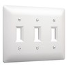 TayMac 4440W Paintable Triple Toggle Light Switch Wall Plate Cover,
