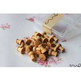 redchocol8® Wooden Push Pins (A Pack of 25 pins) Natural Rustic Brown Wood Colour Novelty Decorative/Made by Redchocol8(R)(Gee Trading)