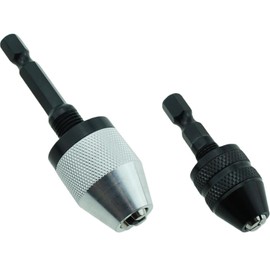 2 Pieces Keyless Drill Chuck - 1/4 Inch Hex Shank Drill Bit Adapter, Quick Change Extension Adapter for Impact Drill Tools (0.3-6.5mm & 0.3-3.6mm)