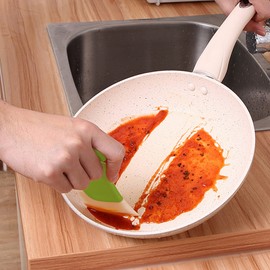 Raspador de silicona para limpiar platos, espátula, rascador de platos, rascador de cocina, antiadherente, espátula de limpieza de goma, herramienta de limpieza de ollas, 2 piezas (verde y gris)
