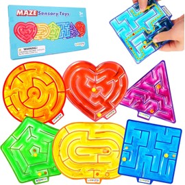 Sensory Fidget Maze Toy for Autism, LESONG 6 Pack Sensory Maze Toys Autistic Calming Toys Feeling Toy for Children Kids, Gel Filled Squishy Stress Toy for Preschool Special Needs Learning Toys