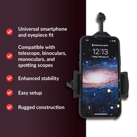 Oberwerk Universal Smartphone DigiScoping Adapter - Binocular, Telescope, Spotting Scope, & Monocular Phone Mount | Capture Photos & Video Through Your Optics | Attaches to Most Eyepieces & Phones