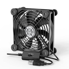 ELUTENG USB Fan, 4.7 inches (12 cm), Anti-Vibration Rubber Feet, Cooling Fan, Powerful, Silent, 3 Levels of Air Flow Adjustment, PC Fan, Long Lasting Ball Bearing, Cooling Cooler, Thin, Blower, Long