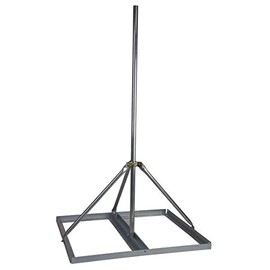 Easy-Up Non-Penetrating Roof Mount with 1.25*115inch Mast - Flat Roof Mount Silver